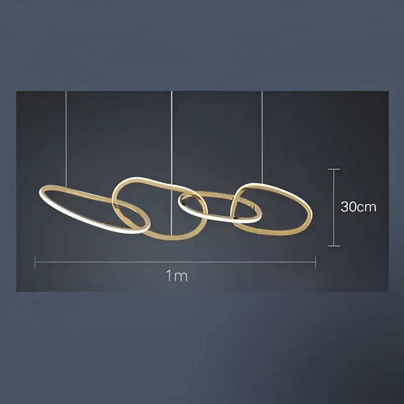 Modern gold flowing ring led decorbites elegant chandelier dining bar