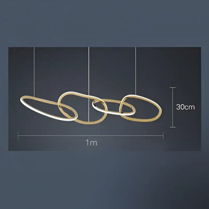 Modern gold flowing ring led decorbites elegant chandelier dining bar