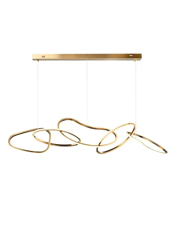 Modern gold flowing ring led decorbites elegant chandelier dining bar