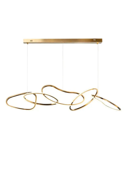 Modern gold flowing ring led decorbites elegant chandelier dining bar
