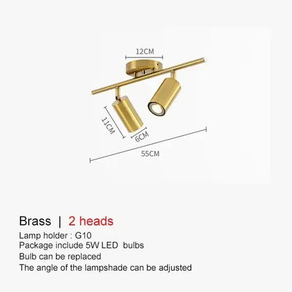 Modern gold four light adjustable led ceiling spotlight kitchen