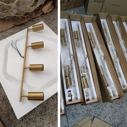 Modern gold four light adjustable led ceiling spotlight kitchen
