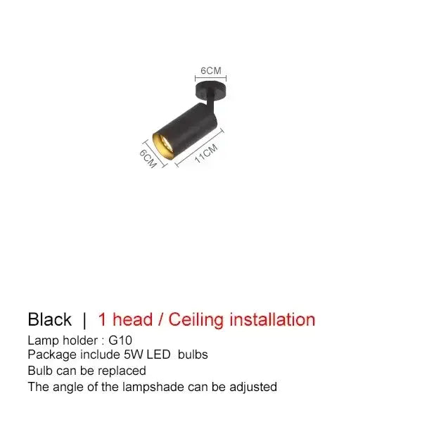 Modern gold four light adjustable led ceiling spotlight kitchen
