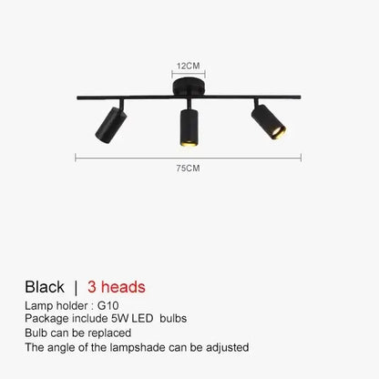 Modern gold four light adjustable led ceiling spotlight kitchen
