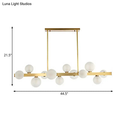Modern gold frosted glass globe pendant light dining room island