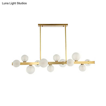Modern gold frosted glass globe pendant light dining room island