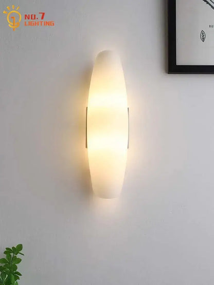 Modern gold frosted glass led wall lamp bedroom light