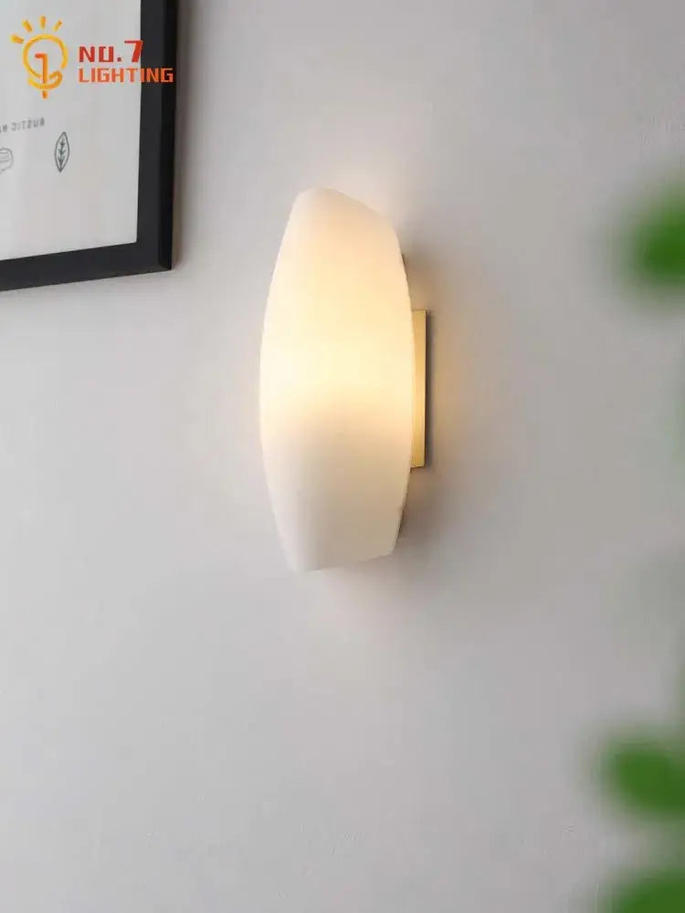 Modern gold frosted glass led wall lamp bedroom light