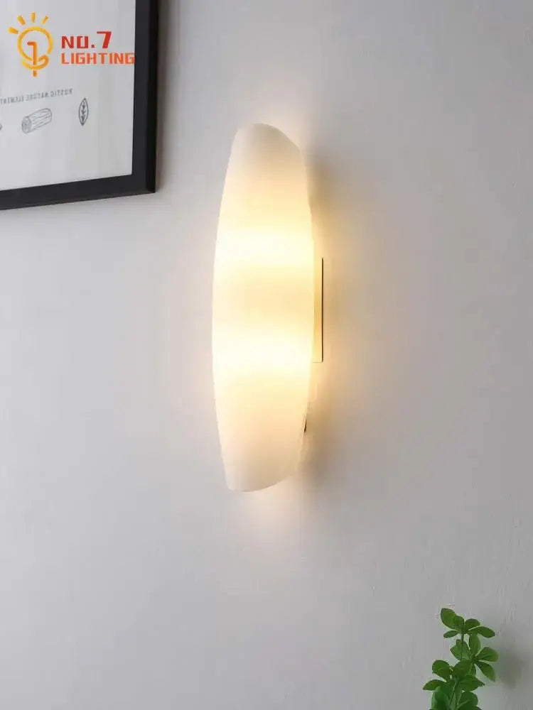 Modern gold frosted glass led wall lamp bedroom light