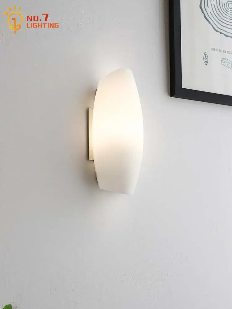 Modern gold frosted glass led wall lamp bedroom light