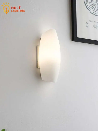 Modern gold frosted glass led wall lamp bedroom light