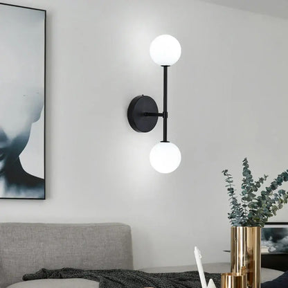 Modern gold frosted glass led wall sconce bedroom lighting
