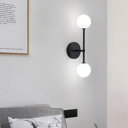 Modern gold frosted glass led wall sconce bedroom lighting