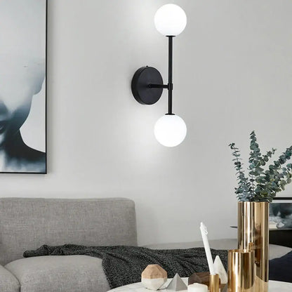 Modern gold frosted glass led wall sconce bedroom lighting
