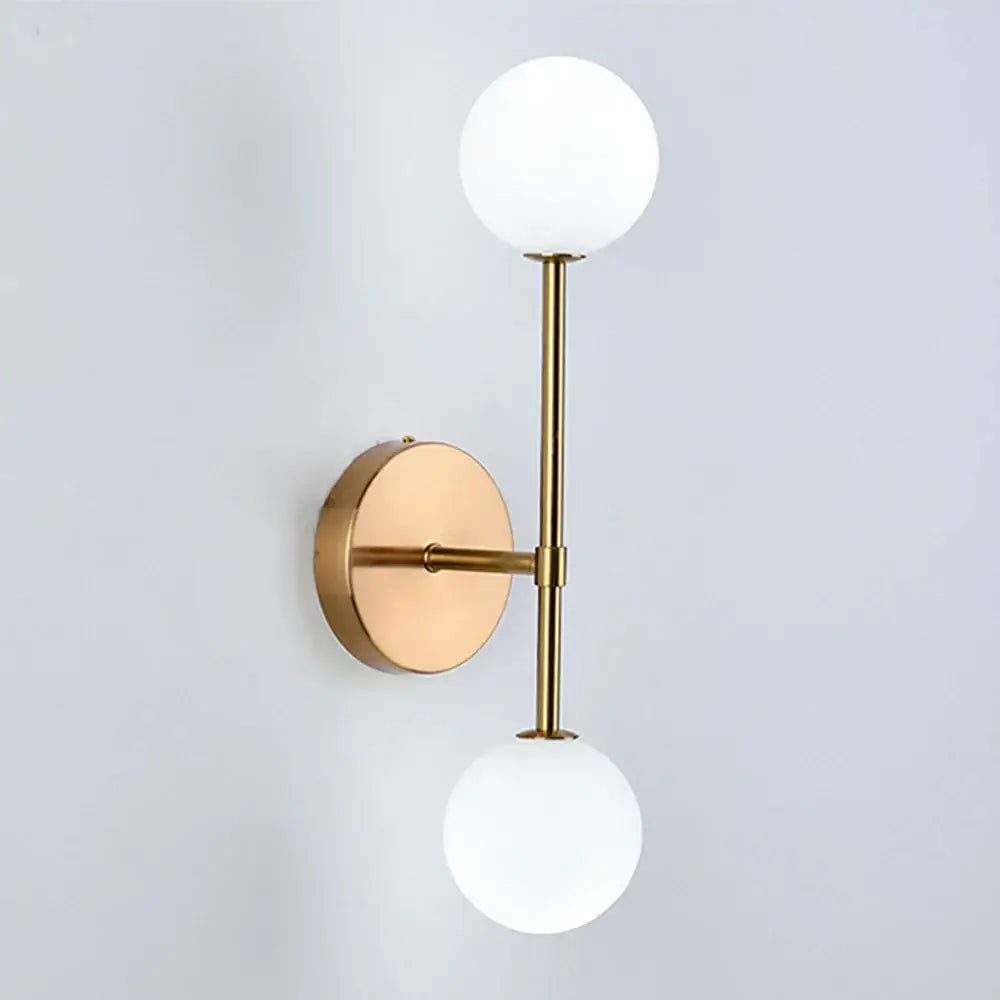 Modern gold frosted glass led wall sconce bedroom lighting