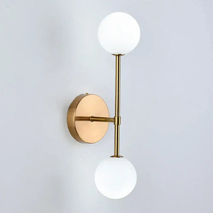 Modern gold frosted glass led wall sconce bedroom lighting