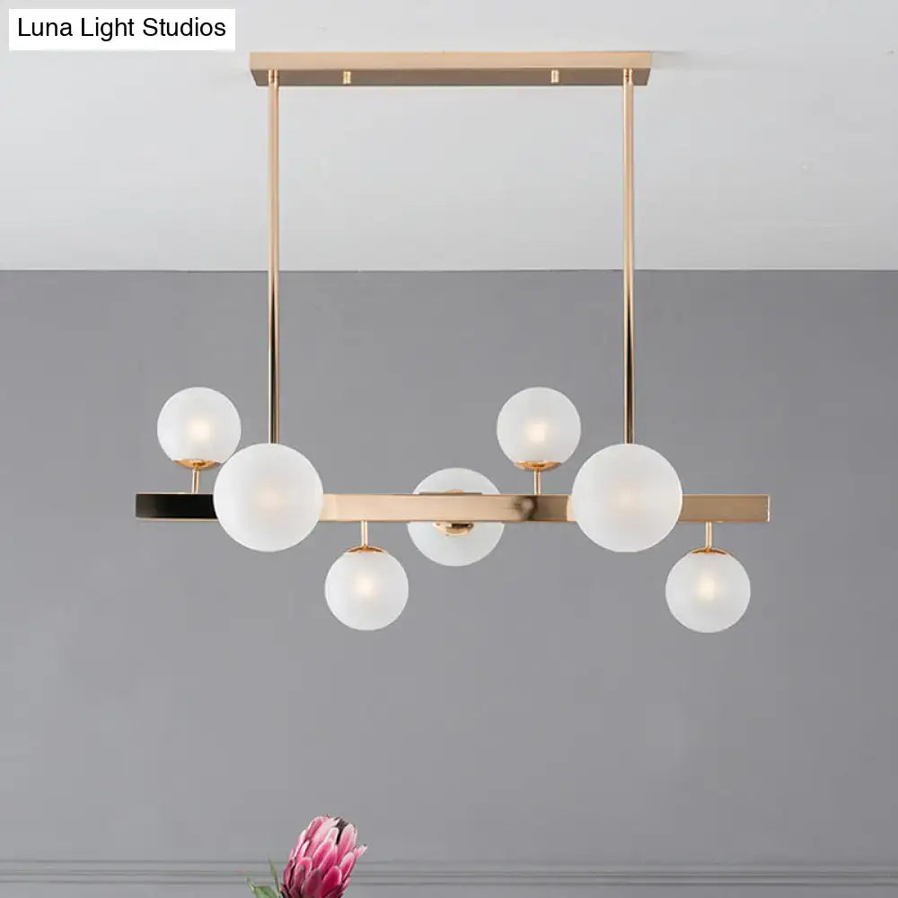Modern gold frosted glass round island pendant – kitchen light