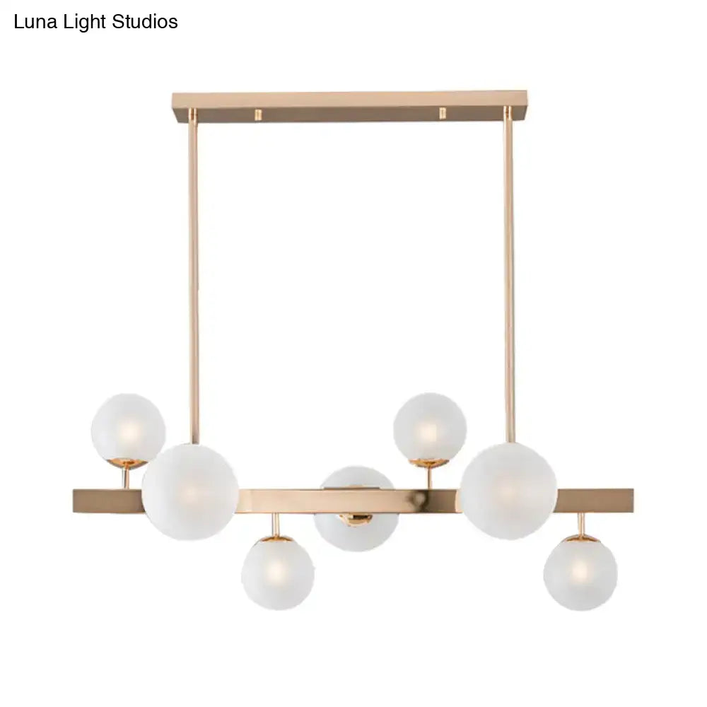 Modern gold frosted glass round island pendant – kitchen light