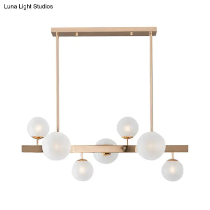 Modern gold frosted glass round island pendant – kitchen light