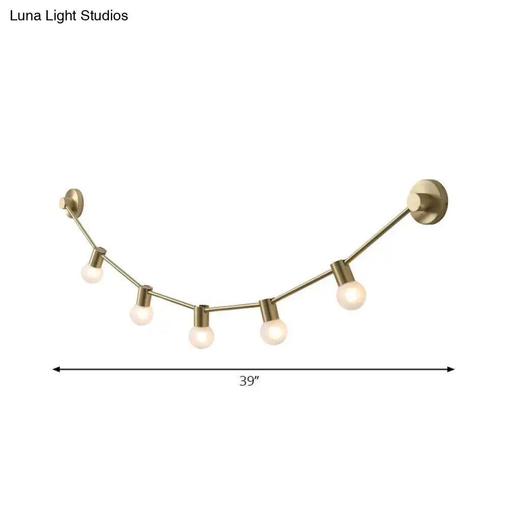 Modern gold frosted glass wall light bedroom 5 bulb 110v 240v