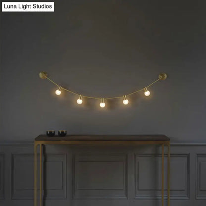 Modern gold frosted glass wall light bedroom 5 bulb 110v 240v
