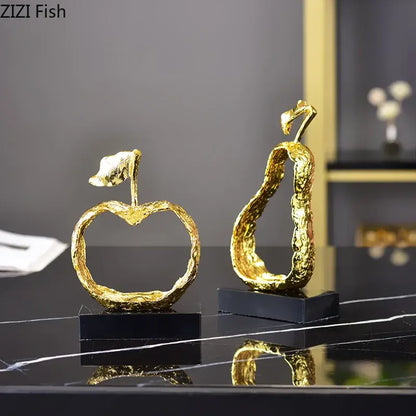 Modern gold fruit shaped metal crafts living room decor