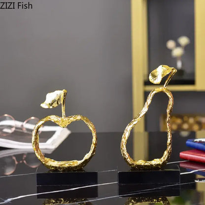 Modern gold fruit shaped metal crafts living room decor
