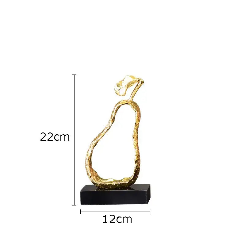 Modern gold fruit shaped metal crafts living room decor