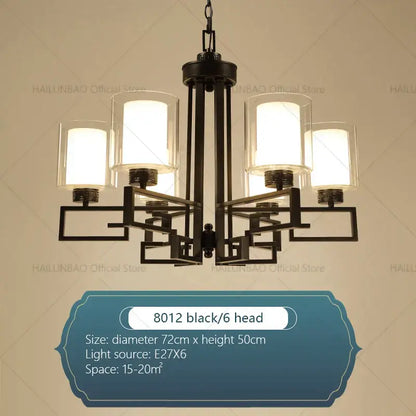 Modern gold geometric chandelier luxury living room glass light