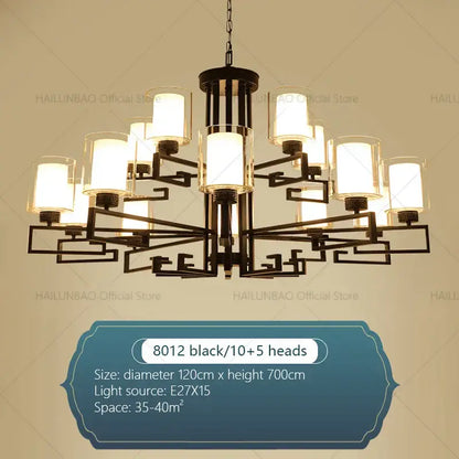 Modern gold geometric chandelier luxury living room glass light