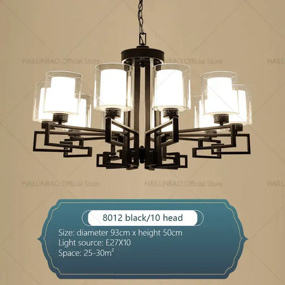 Modern gold geometric chandelier luxury living room glass light