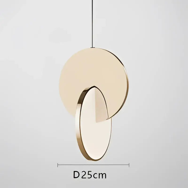 Modern gold geometric circle pendant light dining room overlapping discs
