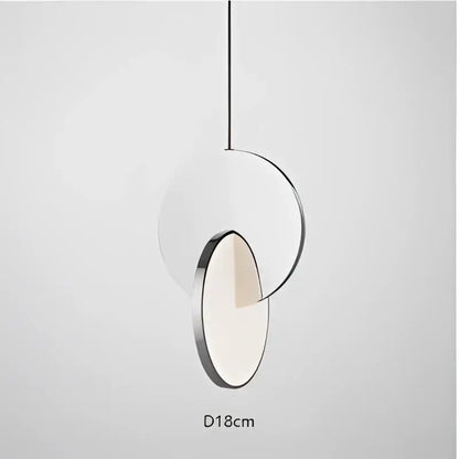 Modern gold geometric circle pendant light dining room overlapping discs