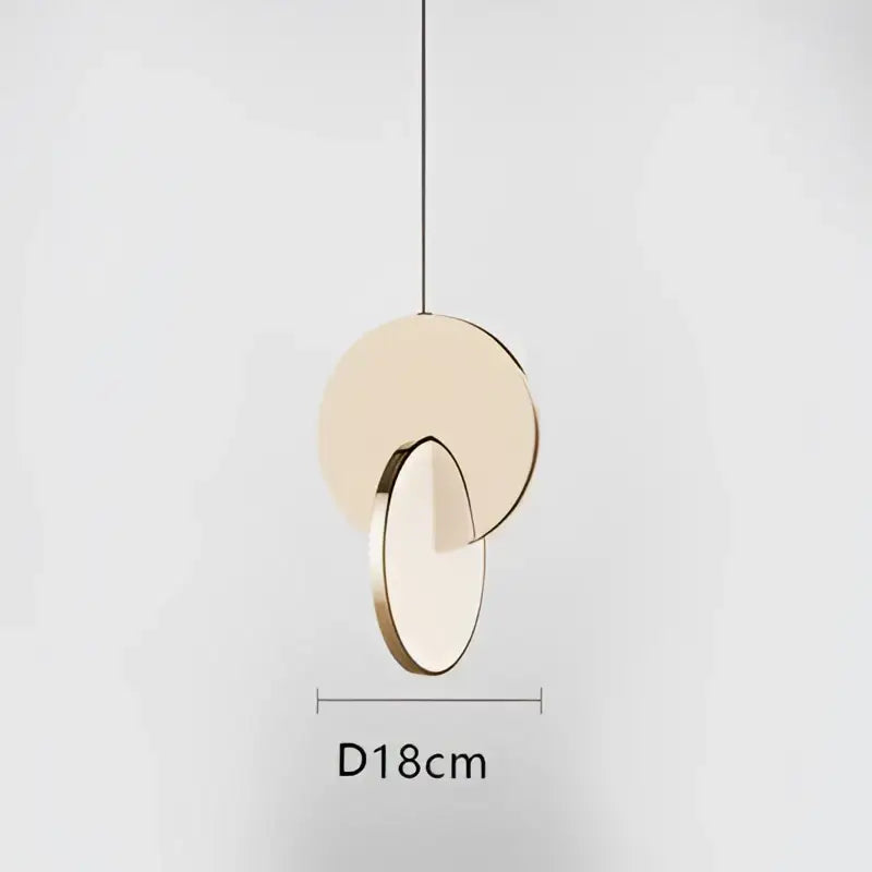 Modern gold geometric circle pendant light dining room overlapping discs