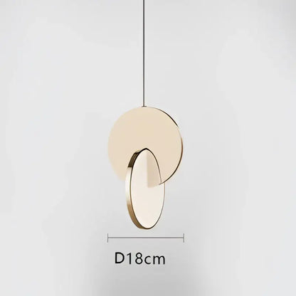 Modern gold geometric circle pendant light dining room overlapping discs