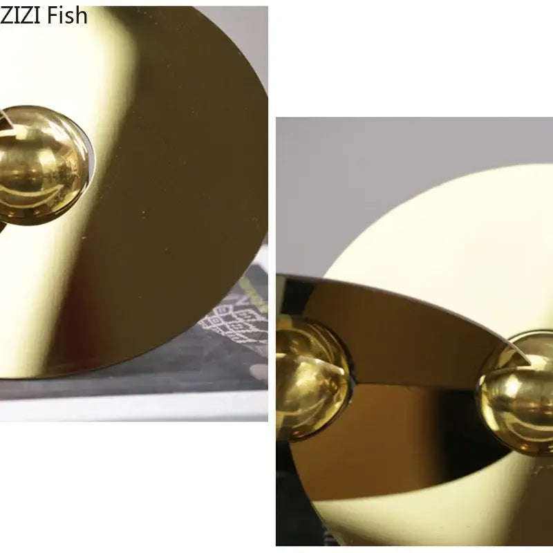 Modern gold geometric circle sculpture living room metal ornament