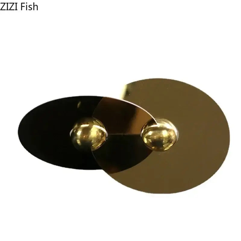 Modern gold geometric circle sculpture living room metal ornament