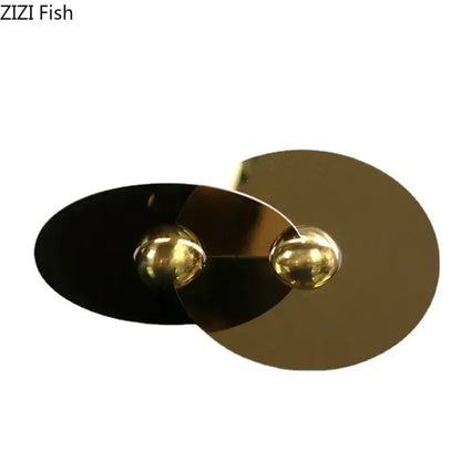Modern gold geometric circle sculpture living room metal ornament