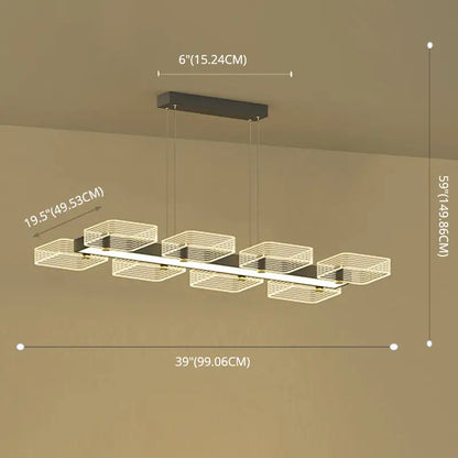 Modern gold geometric cube chandelier dining room 110v-120v light
