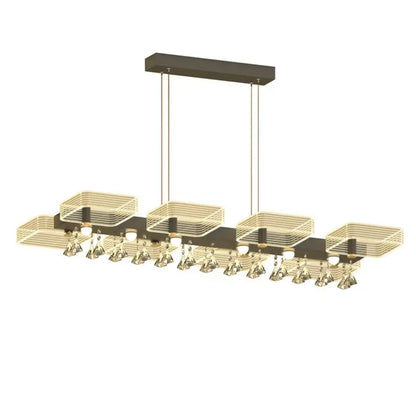 Modern gold geometric cube chandelier dining room 110v-120v light