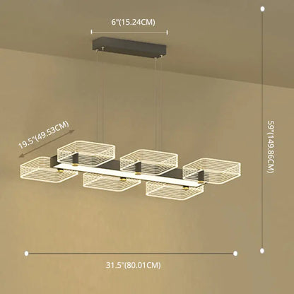Modern gold geometric cube chandelier dining room 110v-120v light