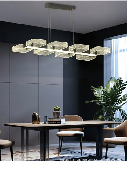 Modern gold geometric cube chandelier dining room 110v-120v light