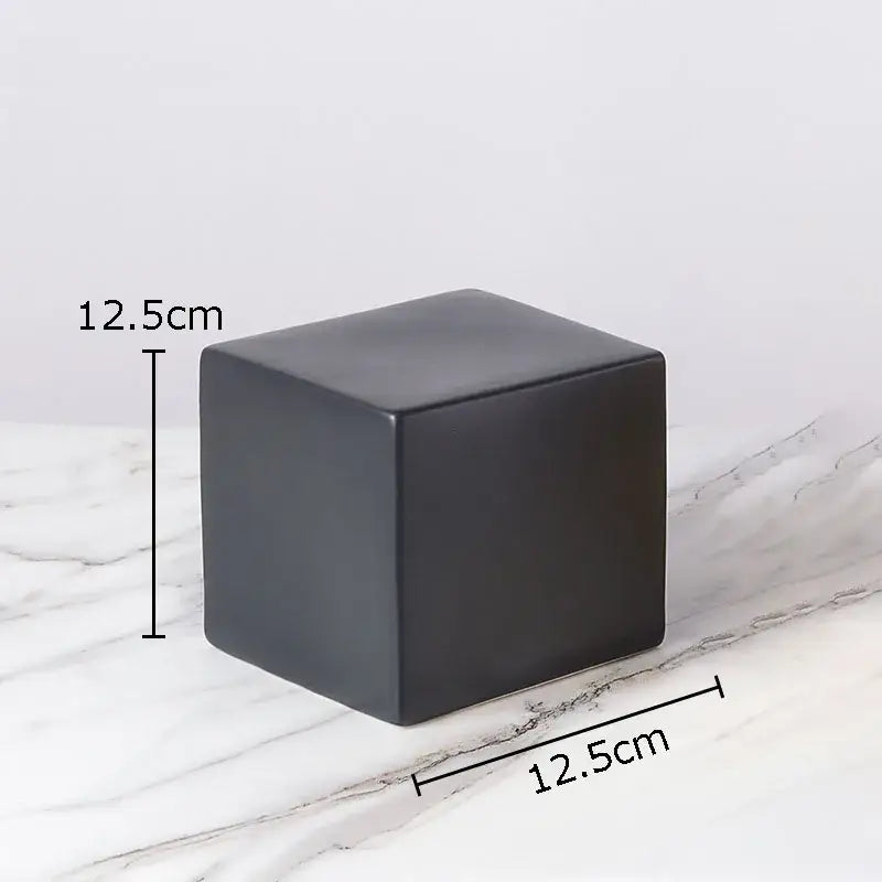 Modern gold geometric cube round statue decor for living room