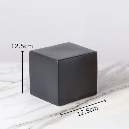 Modern gold geometric cube round statue decor for living room
