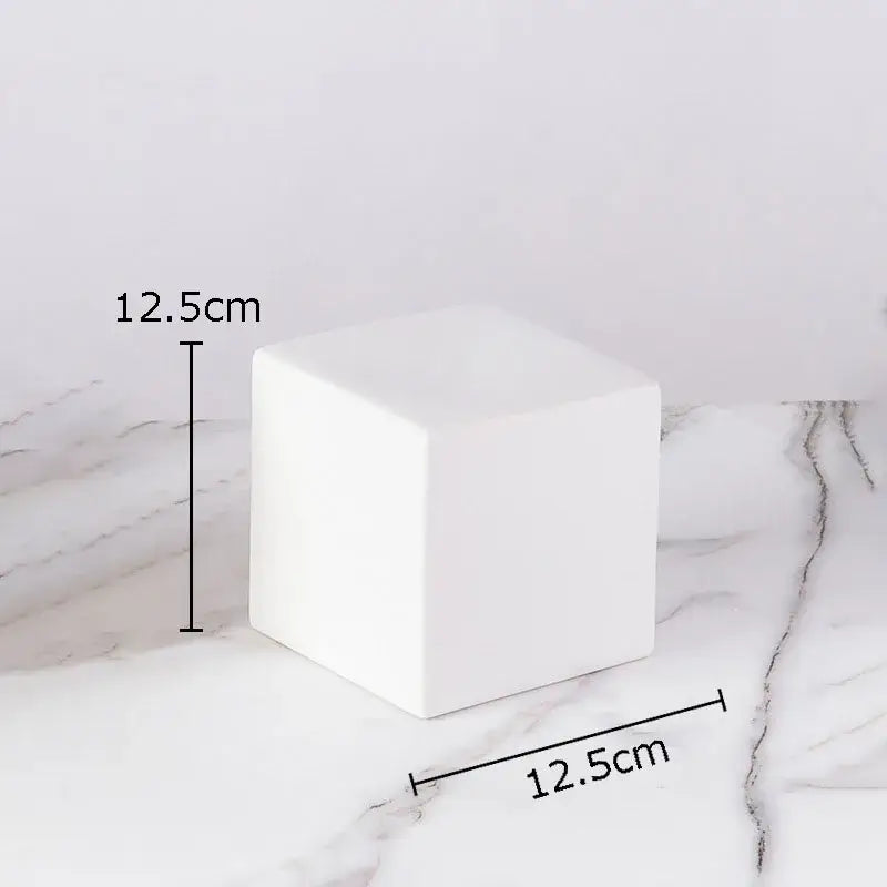 Modern gold geometric cube round statue decor for living room