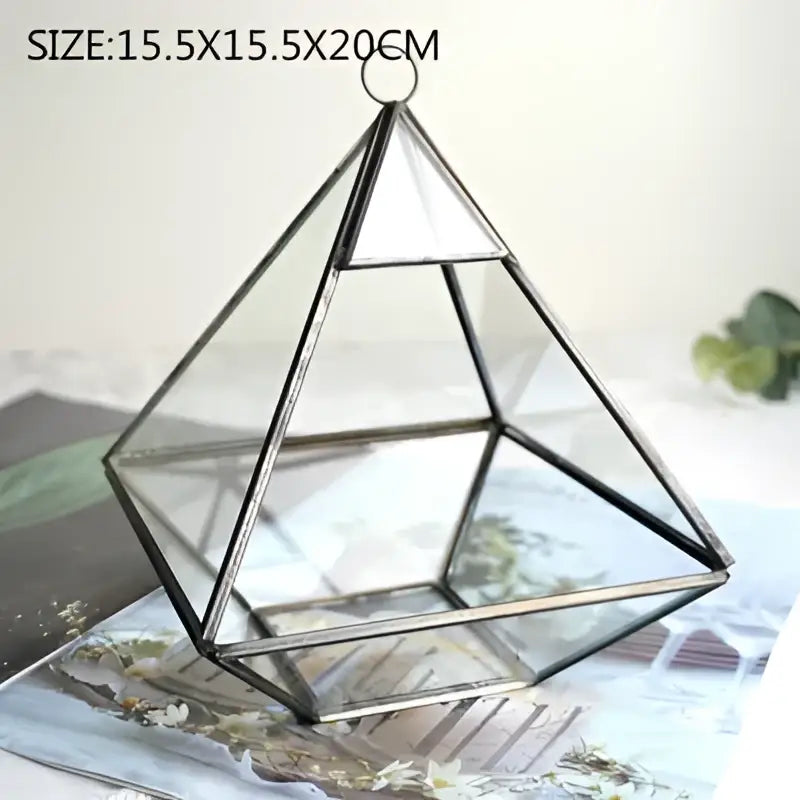 Modern gold geometric glass vase living room hanging terrarium