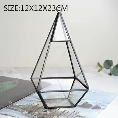 Modern gold geometric glass vase living room hanging terrarium