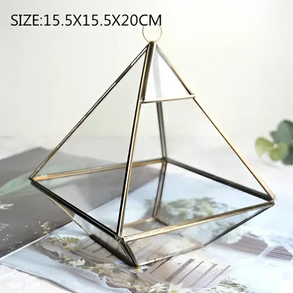 Modern gold geometric glass vase living room hanging terrarium