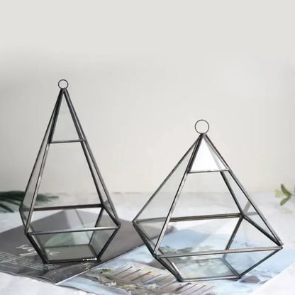 Modern gold geometric glass vase living room hanging terrarium