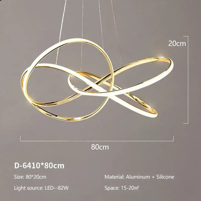 Modern gold geometric led ceiling pendant light dining room